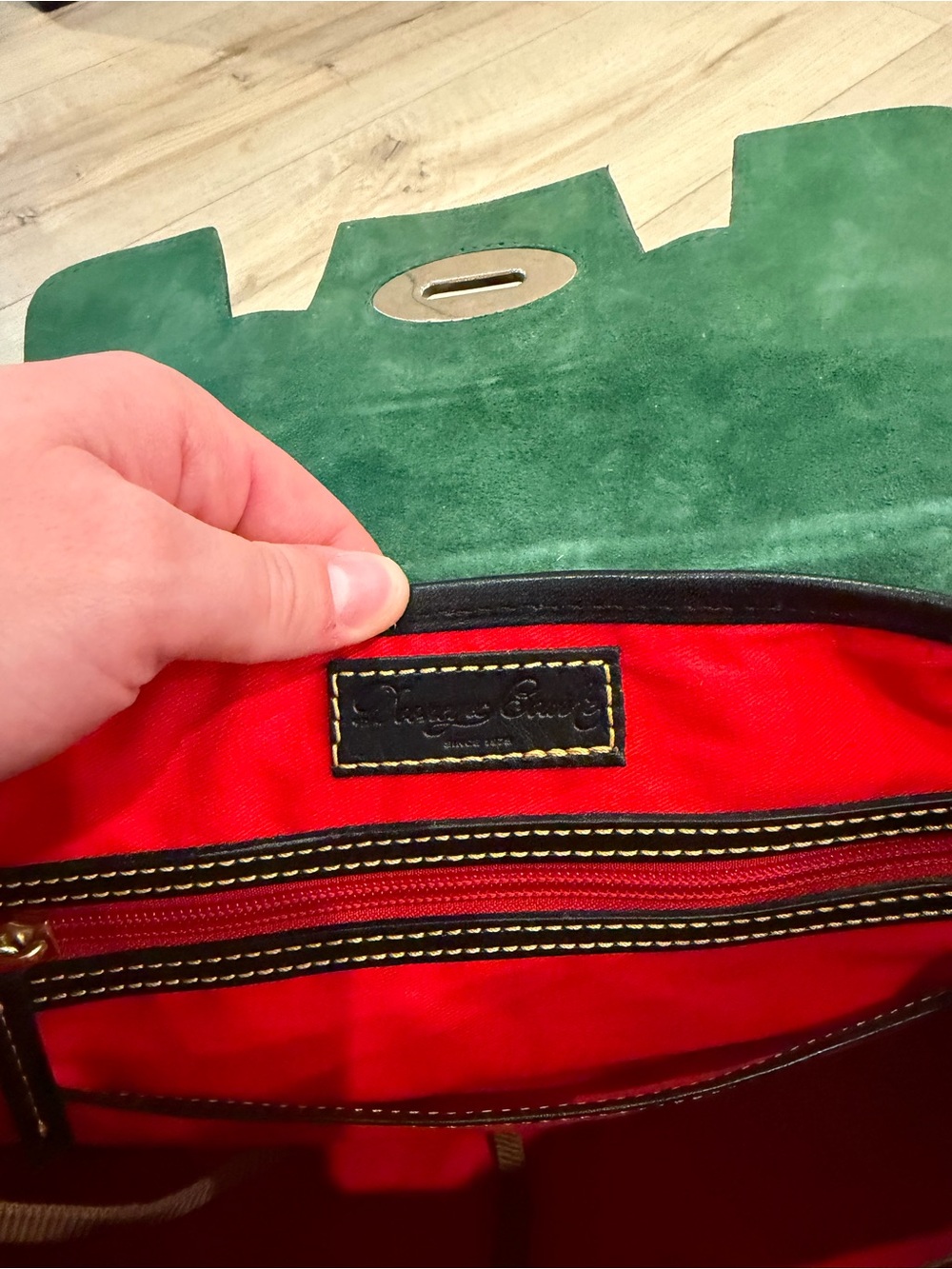 Dooney & Bourke Red Pebble Grain Elisa Satchel - Picture 7 of 9